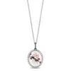 Enchanted Disney Fine Jewelry Black Rhodium over Sterling Silver and 10K Rose Gold 1/6 CTTW Diamonds and Garnet with White Transparent Quartz Mulan Pendant Necklace