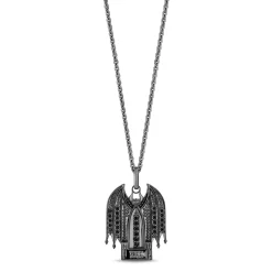Enchanted Disney Fine Jewelry Black Rhodium Over Sterling Silver with 1/4 CTTW Diamonds Maleficent Pendant Necklace