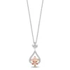 Enchanted Disney Fine Jewelry Sterling Silver and 10K Rose Gold with 1/5 CTTW Diamonds Rapunzel Pendant Necklace