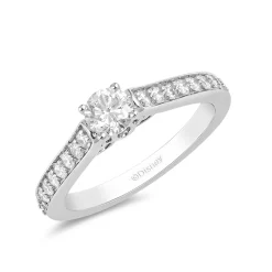 Enchanted Disney Fine Jewelry 10K White Gold with 1/2 CTTW Cinderella Engagement Ring