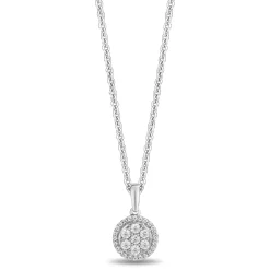 Enchanted Disney Fine Jewelry Sterling Silver and 10K Yellow Gold with 1/4 CTTW Diamonds Jasmine Pendant Necklace