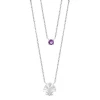Enchanted Disney Fine Jewelry Sterling Silver with Diamond Accent and Amethyst Ariel Double Chain Necklace