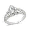 Enchanted Disney Fine Jewelry 14K White Gold 1 1/3 CTTW Pocahontas Engagement Ring
