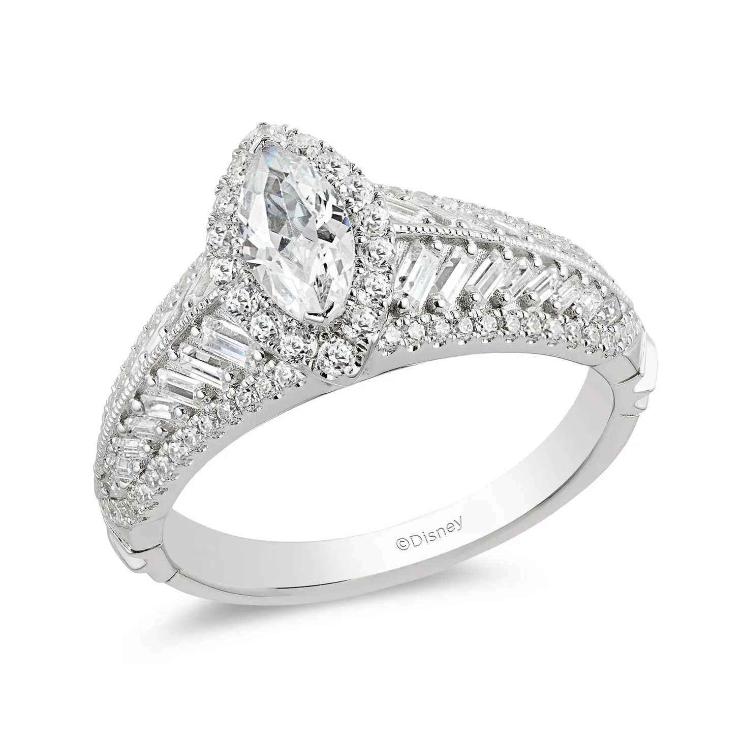 Enchanted Disney Fine Jewelry 14K White Gold 1 1/3 CTTW Pocahontas Engagement Ring