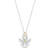 Enchanted Disney Fine Jewelry Sterling Silver and 10K Yellow Gold Diamond Accent and Peridot Fashion Tiana Pendant Necklace
