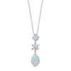 Enchanted Disney Fine Jewelry Sterling Silver with 1/20 CTTW and Created Opal Elsa Snowflake Pendant Necklace