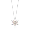 Enchanted Disney Fine Jewelry 14K Rose Gold over Sterling Silver with 1/20 CTTW Diamond with Swiss Blue Topaz And Created Opal Elsa Pendant Necklace