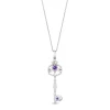 Enchanted Disney Fine Jewelry Sterling Silver Amethyst Ariel Shell Key Pendant Necklace