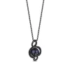 Enchanted Disney Fine Jewelry Black Rhodium over Sterling Silver with 1/5 CTTW Black Diamond and Black Pearl Ursula Pendant Necklace
