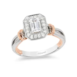 Enchanted Disney Fine Jewelry 14K White Gold and Rose Gold with 5/8 CTTW Snow White Engagement Ring