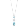 Enchanted Disney Fine Jewelry Sterling Silver White topaz and Sky Blue Topaz Elsa Snowflake Pendant Necklace