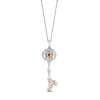 Enchanted Disney Fine Jewelry 14K Rose Gold Over Sterling Silver with 1/20 CTTW Diamonds and Rhodolite Garnet Mulan Key Pendant Necklace