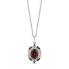 Enchanted Disney Fine Jewelry Sterling Silver and 10K Rose Gold with 1/5 CTTW Black and White Diamond with Red Garnet Evil Queen Pendant Necklace