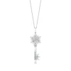 Enchanted Disney Fine Jewelry Sterling Silver with 1/10 CTTW Diamond and Sky Blue Topaz & Swiss Blue Topaz Elsa Key Pendant Necklace