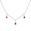 Enchanted Disney Fine Jewelry Sterling Silver and 10K Rose Gold and Yellow Gold Diamond Accent with London Blue Topaz and Pink & Green Tourmaline Aurora Fairy God Mother Necklace