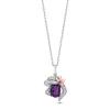 Enchanted Disney Fine Jewelry Sterling Silver and 10K Rose Gold with 1/10 CTTW Diamond and Amethyst Ariel Pendant Necklace