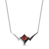 Enchanted Disney Fine Jewelry The de Vil is in the Details Sterling Silver and Black Rhodium 1/5 CTTW Diamond and Garnet Disney Cruella Live Action Necklace