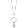 Enchanted Disney Fine Jewelry 14K Rose Gold Over Sterling Silver with 1/10 CTTW Diamonds and Rose De France Briolette Rapunzel Pendant Necklace