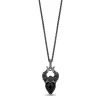 Enchanted Disney Fine Jewelry Black Rhodium Over Sterling Silver with 1/6 CTTW Black Diamonds and Black Onyx Maleficent Pendant Necklace