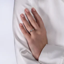 Enchanted Disney Fine Jewelry 14K White Gold and Rose Gold 3/4 CTTW Diamond Belle Bridal Ring