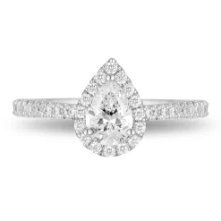 Enchanted Disney Fine Jewelry 14K White Gold With 3/4 CTTW Diamond Rapunzel Engagement Ring