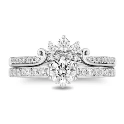 Enchanted Disney Fine Jewelry 14K White Gold with 1 CTTW Diamonds Majestic Princess Bridal Set