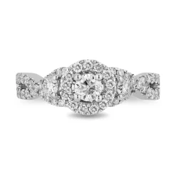 Enchanted Disney Fine Jewelry 14K White Gold with 1 CTTW Diamond Elsa Engagement Ring