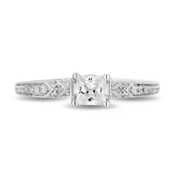 Enchanted Disney Fine Jewelry 14K White Gold with 3/4 CTTW Diamonds Elsa Engagement Ring