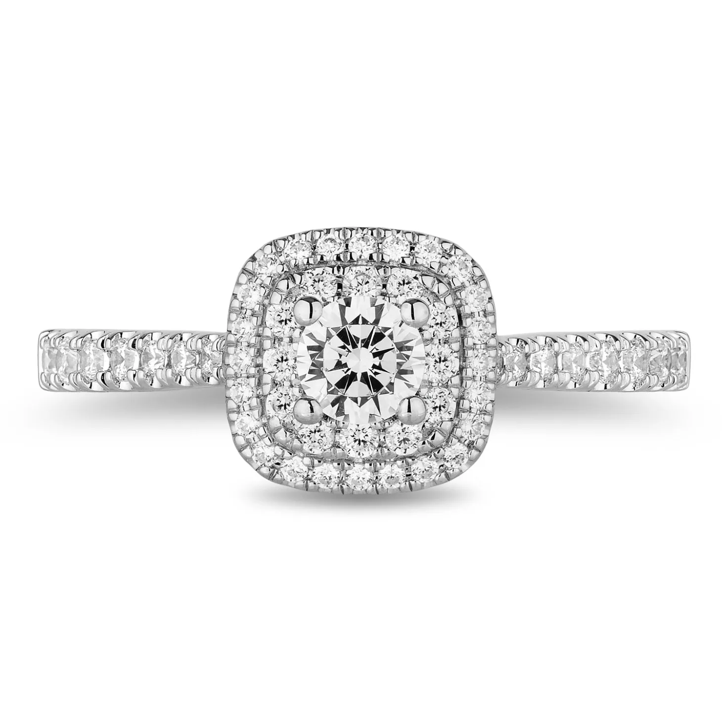 Enchanted Disney Fine Jewelry 14K White Gold and Rose Gold with 3/4 CTTW Diamonds and Garnet Snow White Engagement Ring