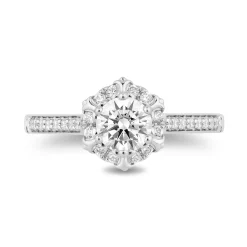Enchanted Disney Fine Jewelry 14K White Gold with 1 CTTW Diamonds Majestic Princess Engagement Ring