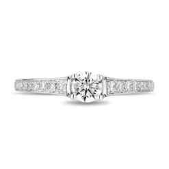 Enchanted Disney Fine Jewelry 14K White Gold and Rose Gold with 3/4 CTTW Diamonds Belle Engagement Ring
