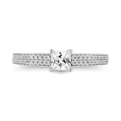 Enchanted Disney Fine Jewelry 14K White Gold and Rose Gold with 1 CTTW Diamonds Ariel Engagement Ring