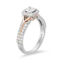 Enchanted Disney Fine Jewelry 14K White Gold and Rose Gold with 3/4 CTTW Diamonds Aurora Engagement Ring