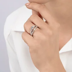Enchanted Disney Fine Jewelry 14K White Gold and Rose Gold with 1 1/5 CTTW Snow White Bridal Set