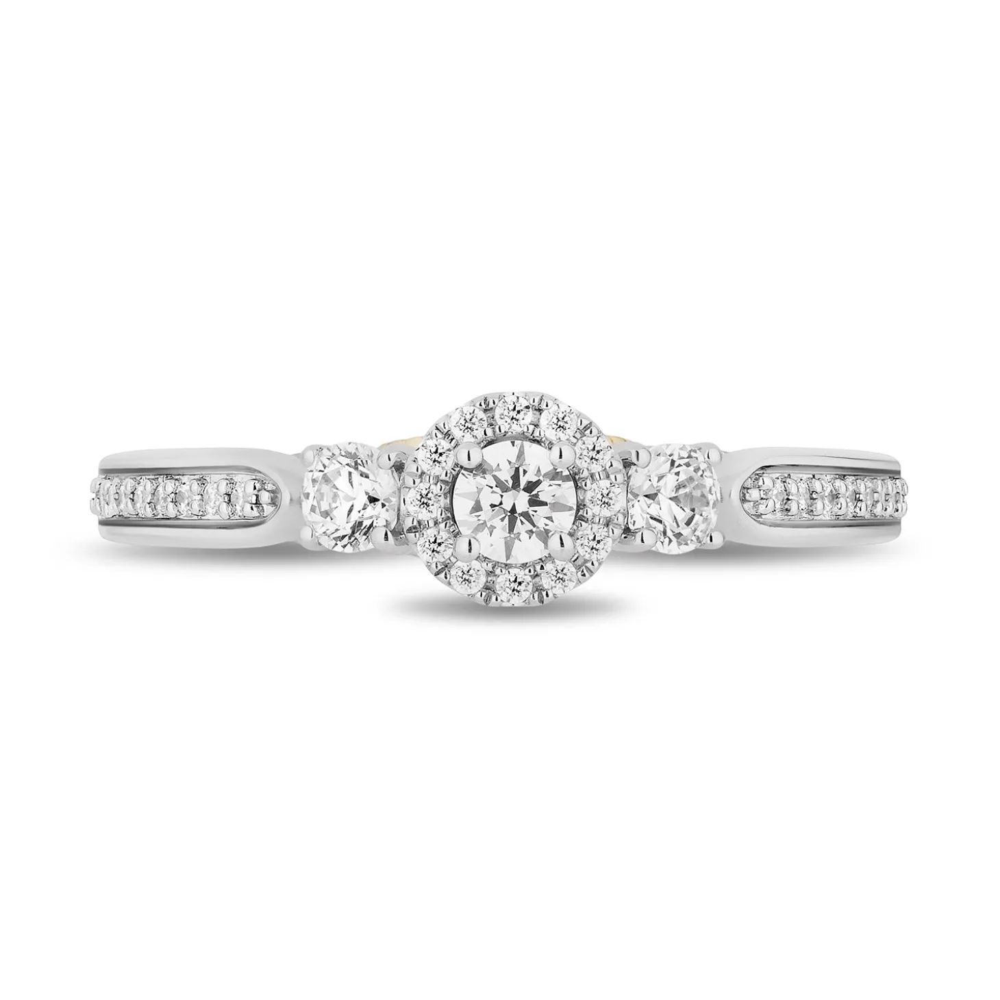 Enchanted Disney Fine Jewelry 14K White Gold and Yellow Gold with 1/2 CTTW Diamonds Jasmine Engagement Ring