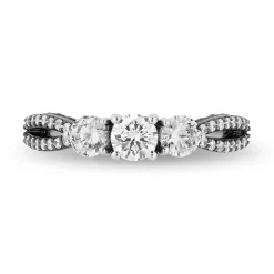 Enchanted Disney Fine Jewelry 14K White Gold with Black Rhodium Ursula Three Stone Engagement ring with 1 1/4 CTTW Diamonds