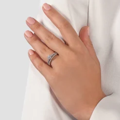 Enchanted Disney Fine Jewelry 14K White Gold and Rose Gold with 1/2 CTTW Ariel Shell Bridal Set