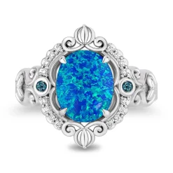 Enchanted Disney Fine Jewelry Sterling Silver with Dimond Accents Cinderella Ring