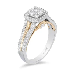 Enchanted Disney Fine Jewelry 14K White Gold and Yellow Gold with 3/4 CTTW Diamond Aurora Engagement Ring