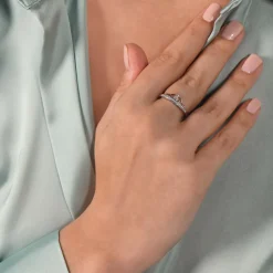 Enchanted Disney Fine Jewelry 10K White Gold and Rose Gold with 1/6 CTTW Diamond Majestic Princess Tiara Ring