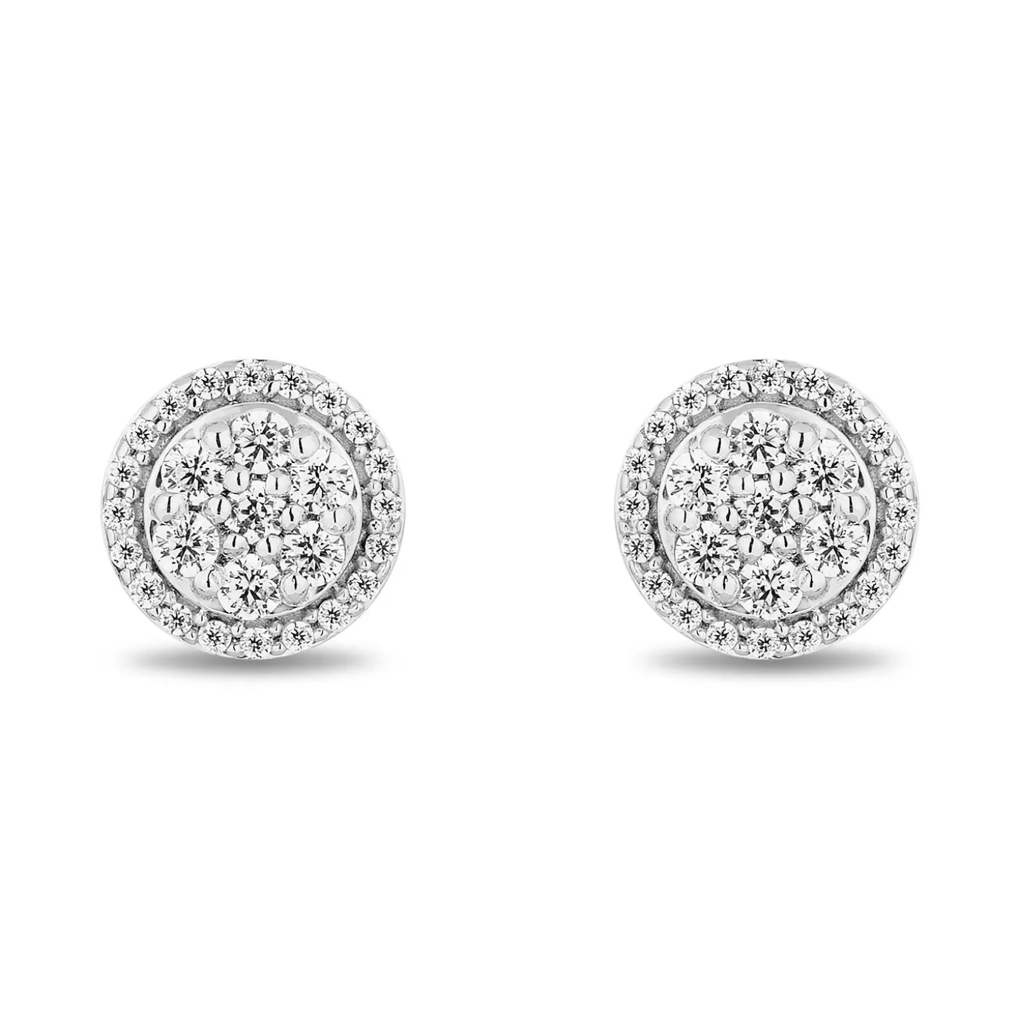 Enchanted Disney Fine Jewelry Sterling Silver and 10K Yellow Gold with 1/4 CTTW Diamonds Jasmine Stud Earrings