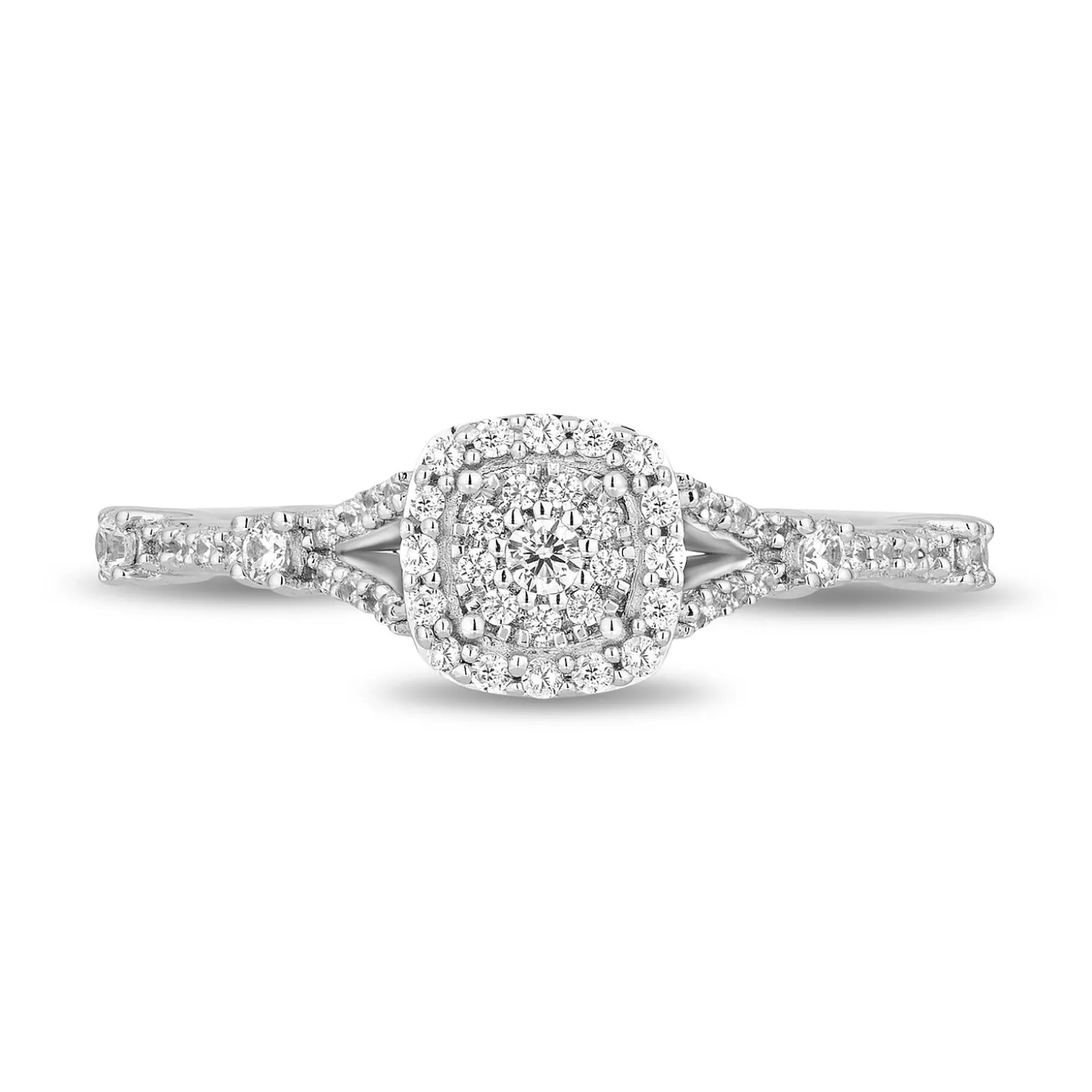 Enchanted Disney Fine Jewelry 14K White Gold and Rose Gold with 1/3 CTTW Diamonds Snow White Engagement Ring