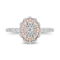 Enchanted Disney Fine Jewelry 14K White Gold and Rose Gold with 1/2 CTTW Diamonds Ariel Engagement Ring