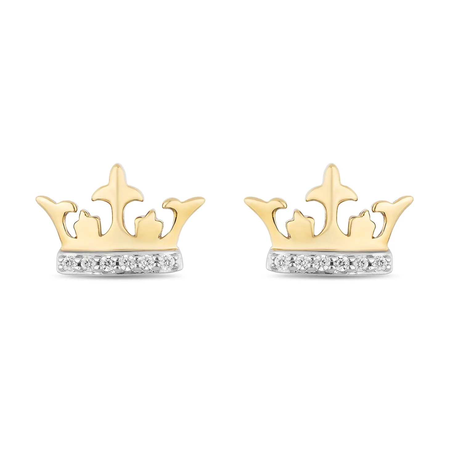 Enchanted Disney Fine Jewelry 14K Yellow Gold Over Sterling Silver with 1/10 CTTW Diamonds Cruella Stud Earrings
