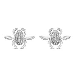 Enchanted Disney Fine Jewelry Sterling Silver with 1/10 CTTW Diamonds Jafar Stud Earrings
