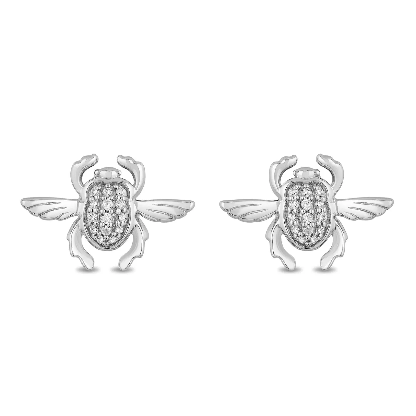Enchanted Disney Fine Jewelry Sterling Silver with 1/10 CTTW Diamonds Jafar Stud Earrings