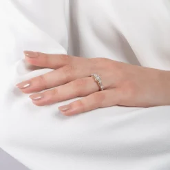 Enchanted Disney Fine Jewelry 14K White Gold And Yellow Gold with 1/4 CTTW Cinderella Promise Ring