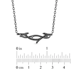 Enchanted Disney Fine Jewelry Black Rhodium Over Sterling Silver with 1/5 CTTW Diamonds Maleficent Thorn Necklace