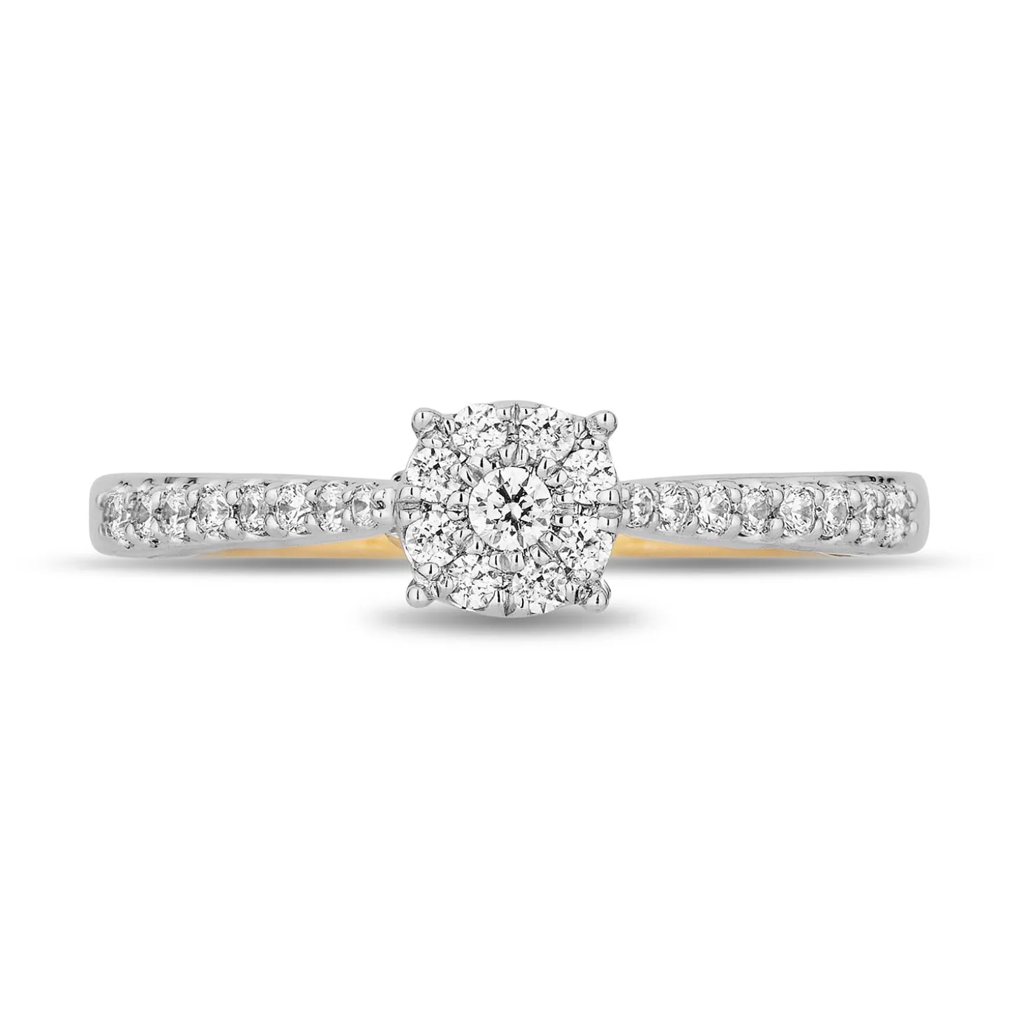 Enchanted Disney Fine Jewelry 10K White Gold and Yellow Gold with 1/3 CTTW Diamonds Rapunzel Engagement Ring