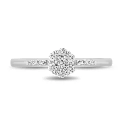 Enchanted Disney Fine Jewelry 10K White Gold with 1/4 CTTW Diamonds Cinderella Engagement Ring